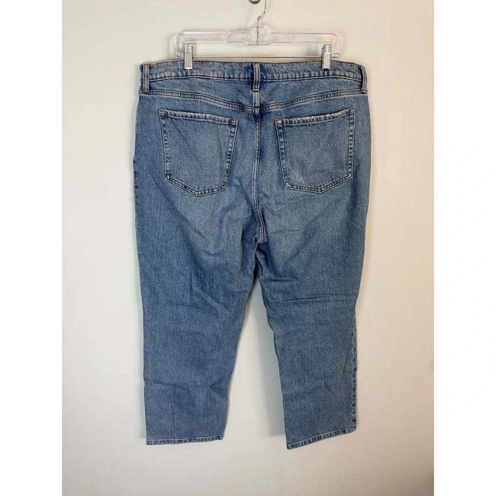 Banana Republic High-Rise Straight-Leg Blue Denim Women's 16 Jeans Casual‎